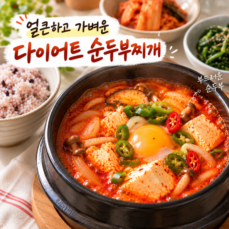 다이어트 순두부찌개 레시피, 저녁에 배부르게 먹어도 부담 없는 얼큰한 한 끼