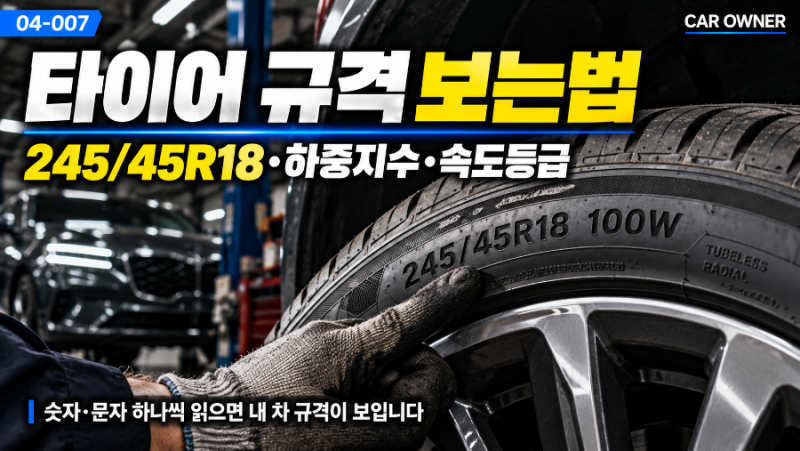 타이어 규격 보는법｜245/45R18·하중지수·속도등급 읽는 법 [04-007]