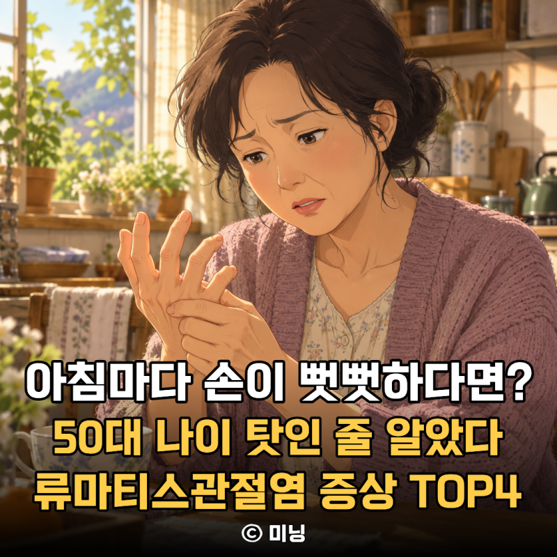 “아침마다 손이 뻣뻣한데 나이 탓인 줄..?” 50대부터 놓치기 쉬운 류마티스관절염 초기증상....