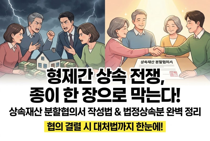 형제간 상속 다툼 막는 분할협의서 작성과 법정상속분 계산법