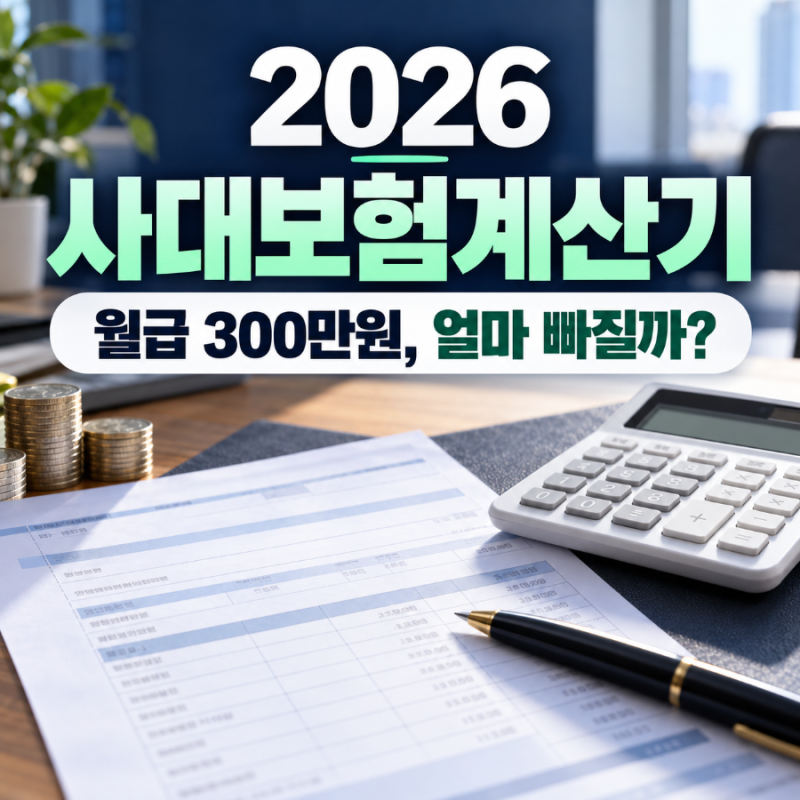 2026 사대보험계산기, 월급 300만원이면 실제로 얼마 빠질까?