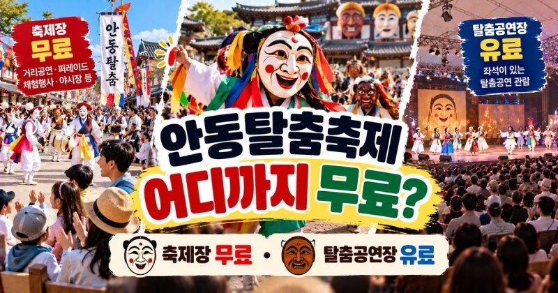 2026 안동국제탈춤페스티벌 무료일까? 공연 입장료·주차·하회마을 이용법