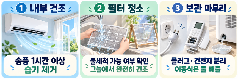 에어컨 보관 잘하는 법: 여름 끝난 뒤 관리 순서