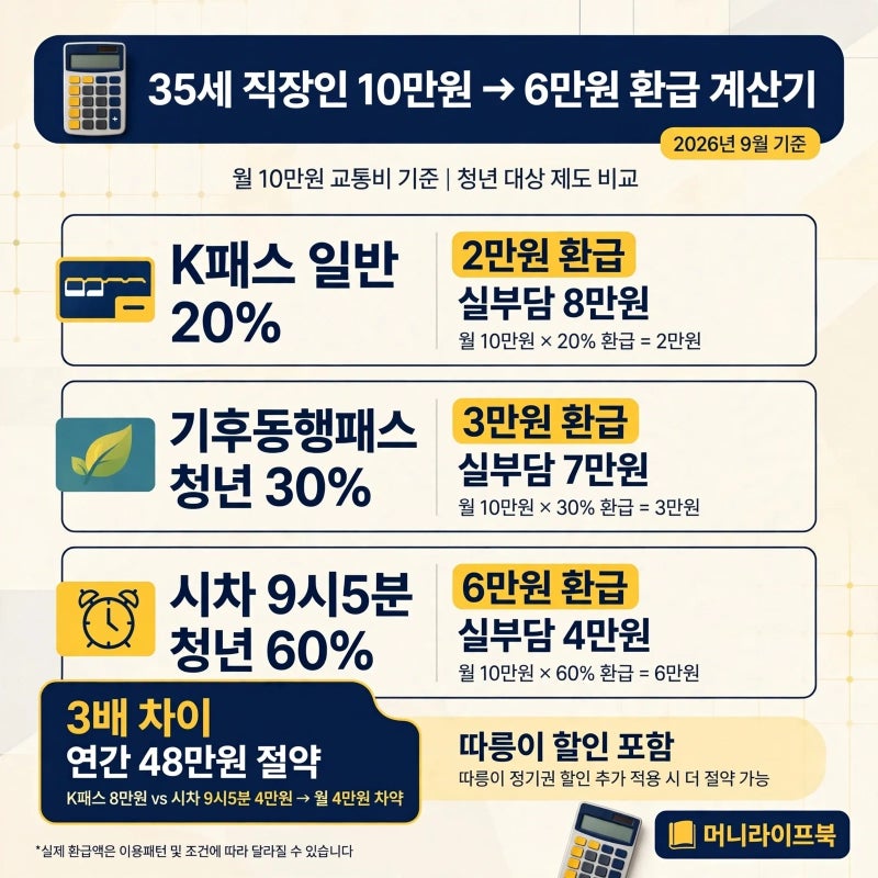 기후동행패스 K패스 39세 청년 부활, 35세 직장인 60% 환급 3배