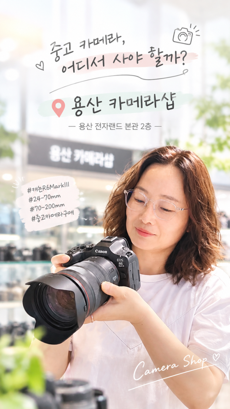 용산 카메라 매장 중고카메라 매입 캐논 R6 Mark 3 렌즈 24 70 200