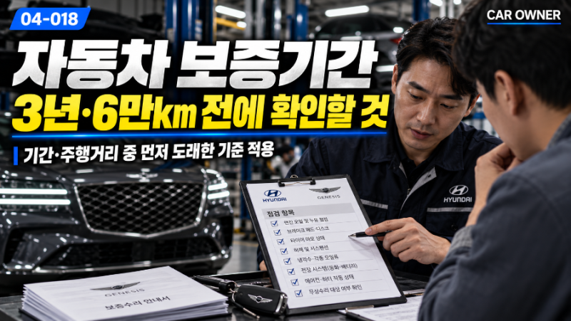자동차 보증기간 끝나기 전 점검｜3년·6만km 전에 확인할 것 [04-018]