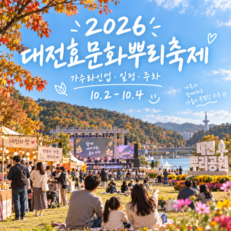 대전 효문화뿌리축제 2026 일정 송가인 가수라인업 공연 주차 가볼만한곳