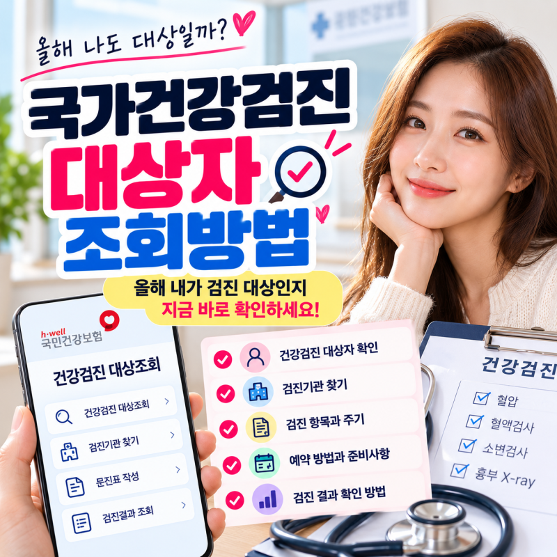 국가건강검진 대상자 조회방법, 올해 내가 검진 대상인지 확인하세요