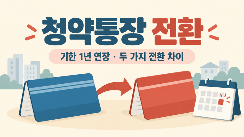 청약통장 전환 기한 1년 연장, 예금·부금과 청년주택드림 전환 차이