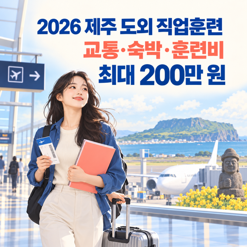 2026 제주 도외 직업훈련 지원, 항공·숙박·훈련비 최대 200만 원