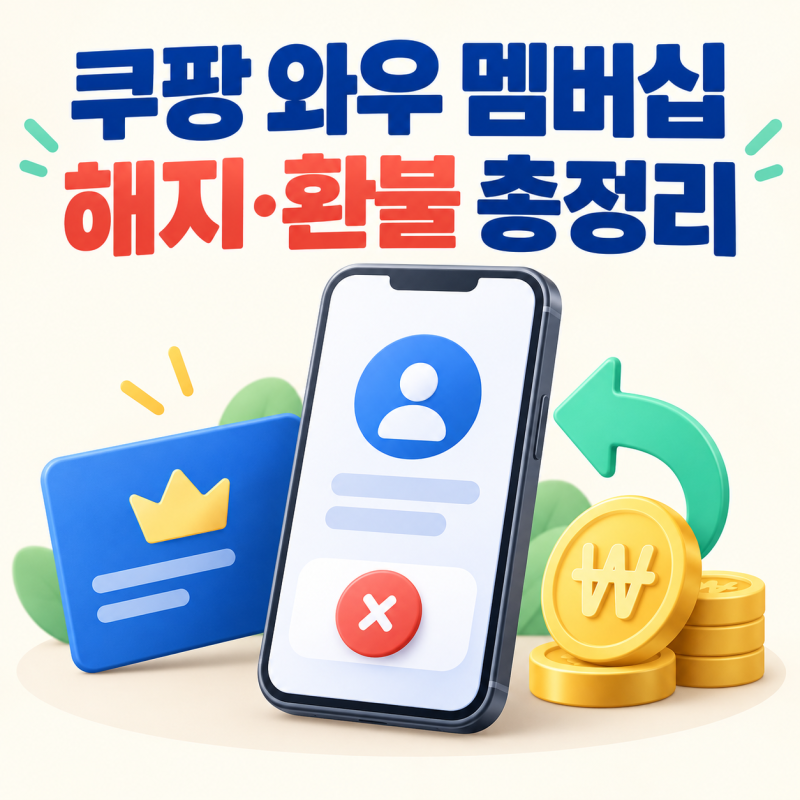 쿠팡 와우 멤버십 해지 환불 방법｜7,890원 돌려받는 조건과 앱 해지 순서