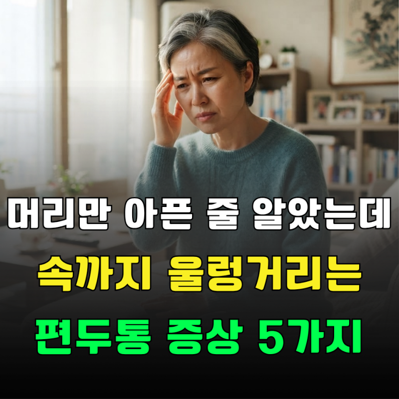 “머리가 지끈거리는데 왜 속까지 울렁?” 단순 두통과 헷갈리기 쉬운 편두통 증상 5가지
