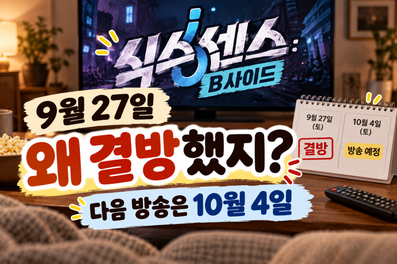 식스센스 비사이드 왜 결방했을까?