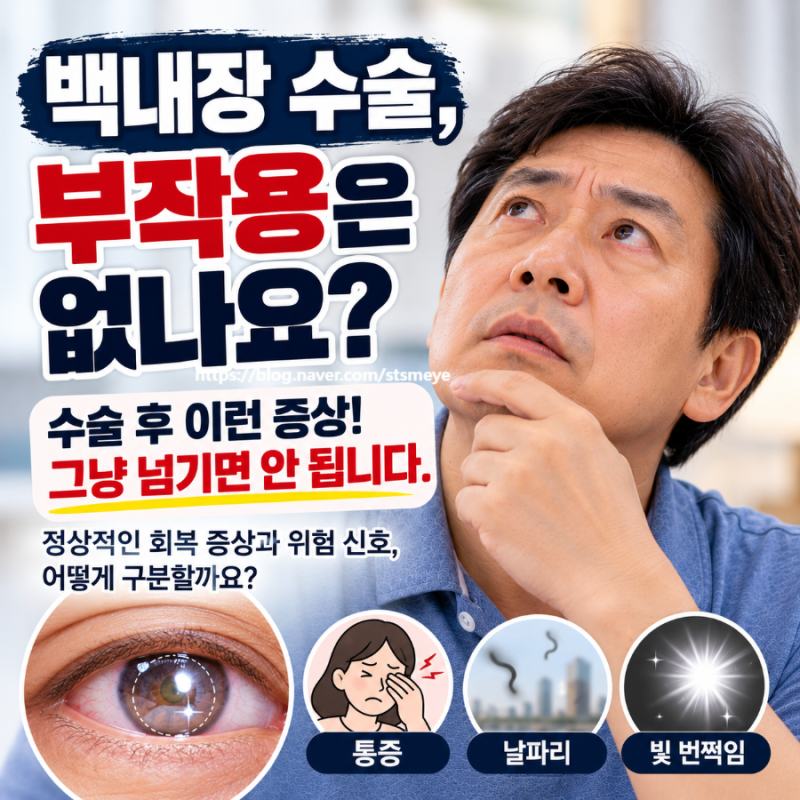 백내장 수술 부작용은 없나요? 수술 후 통증·충혈·시력저하, 정상 회복과 위험 신호 구분하....
