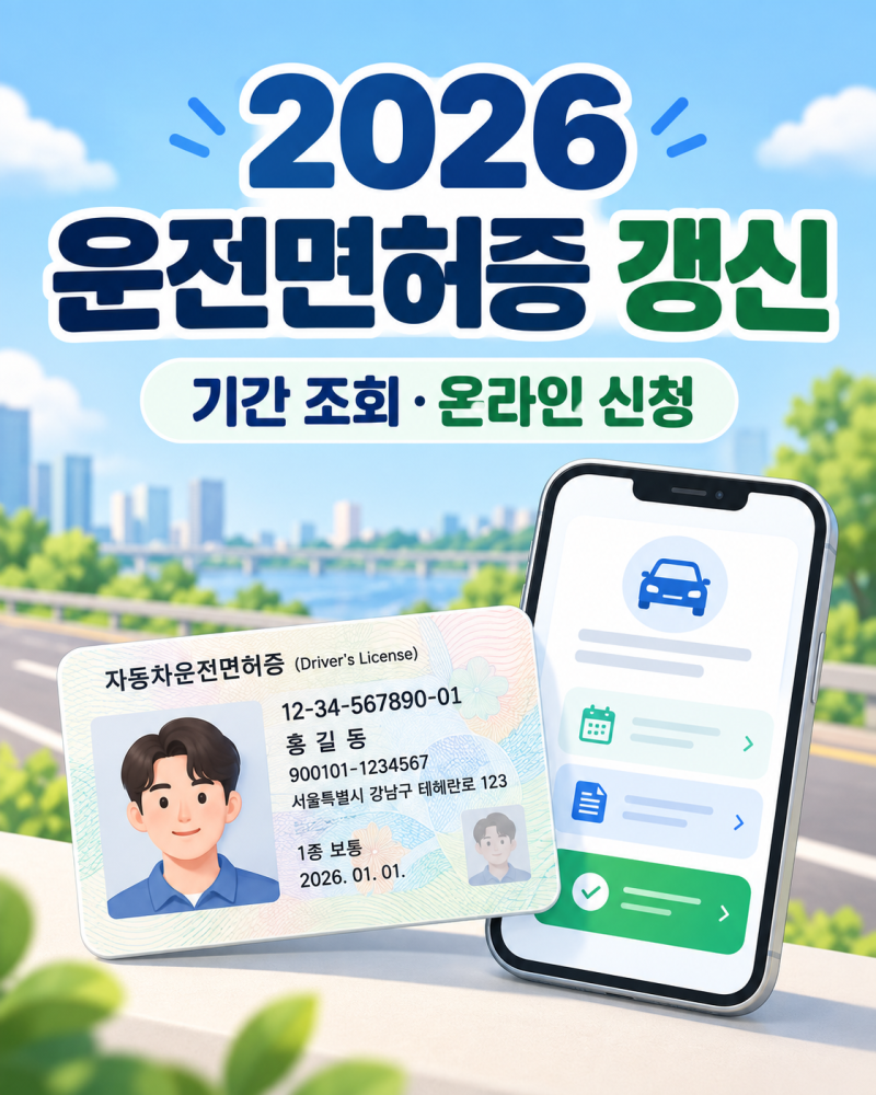 2026 운전면허증 갱신 방법｜기간 조회·1종 2종 온라인 신청·준비물