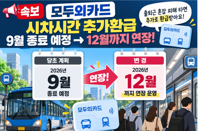 모두의카드 추가환급 12월까지 연장! 대상지역·시간·사용방법 총정리