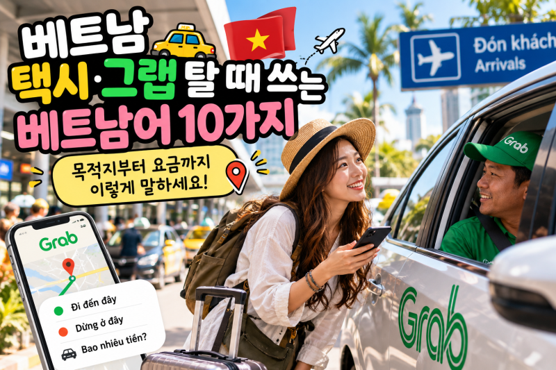 베트남 택시·그랩 탈 때 쓰는 베트남어 10가지｜기사님께 목적지부터 요금까지 이렇게 말하....