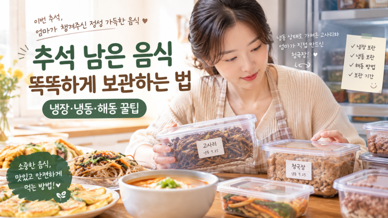 추석에 엄마가 챙겨주신 고사리와 청국장, 냉동 보관과 해동 후 사용 기간은?