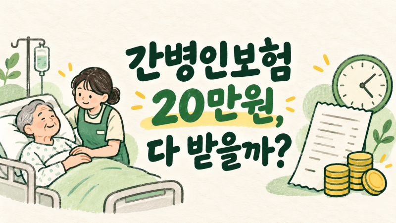 간병인보험 하루 20만원, 무조건 다 받을까? 가입금액보다 중요한 지급조건