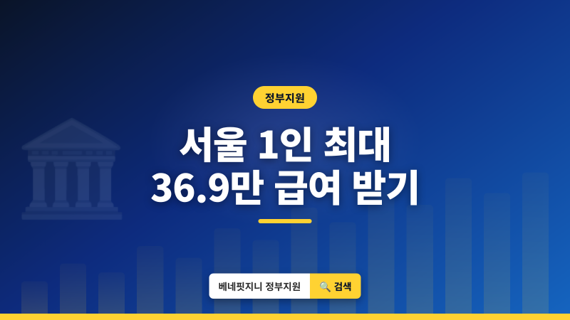 청년 주거급여 | 서울 1인 가구, 최대 월 36.9만원 받는 조건