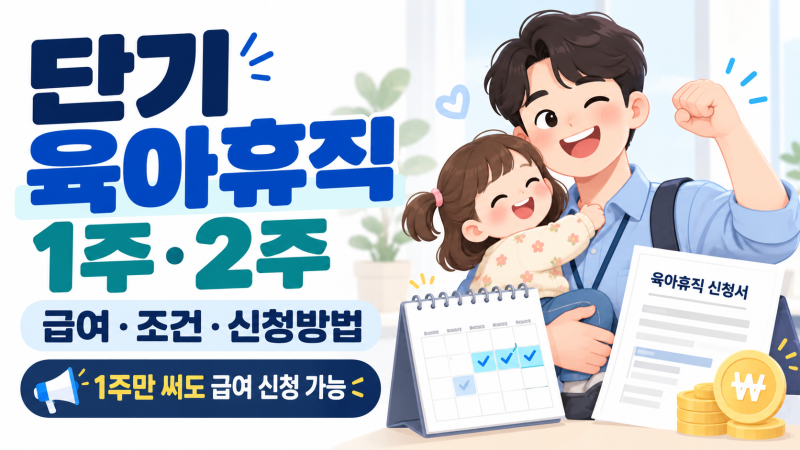 단기 육아휴직 급여 얼마? 1주·2주 조건과 신청방법 정리