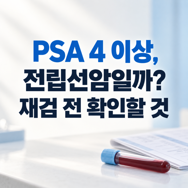 PSA 수치 4 이상이면 전립선암일까? 재검 전에 확인할 것
