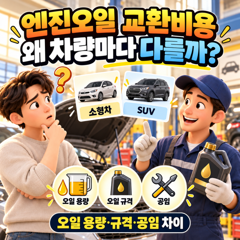 엔진오일 교환비용은 왜 차량마다 다를까? 저렴하게 교체하는 방법