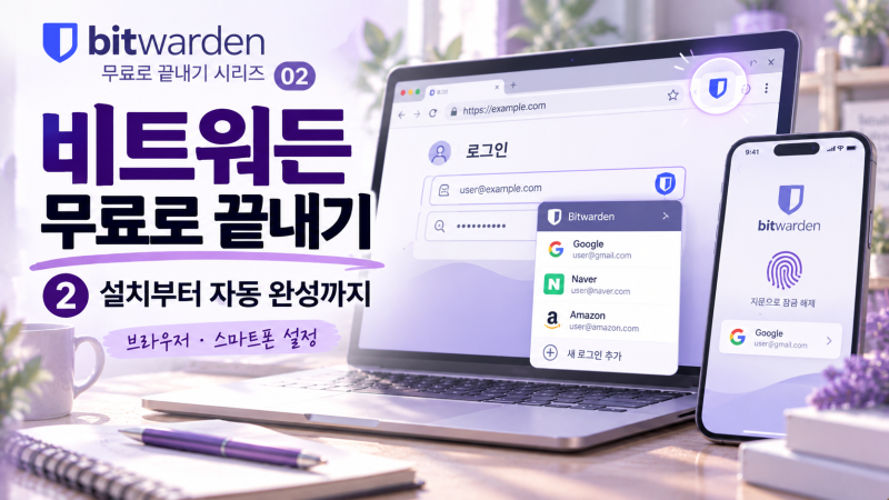 bitwarden 무료로 끝내기 ② — 크롬 확장 프로그램·스마트폰 앱 설치와 자동 완성 설정
