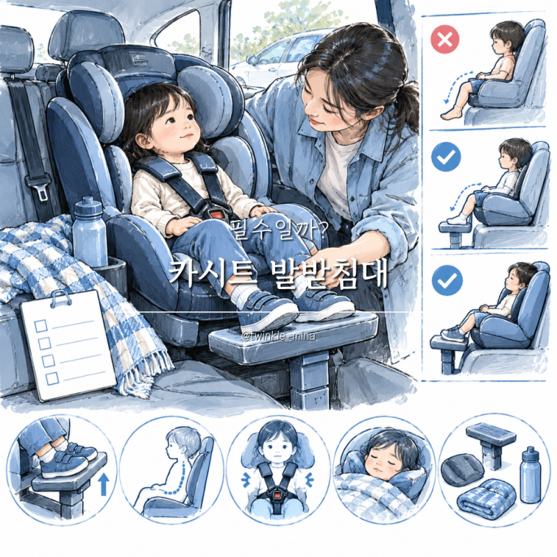 아기 유아 어린이 카시트 발받침대 차량발받침 필수일까?