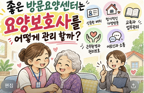 좋은 방문요양센터는 요양보호사를 어떻게 관리 할까?