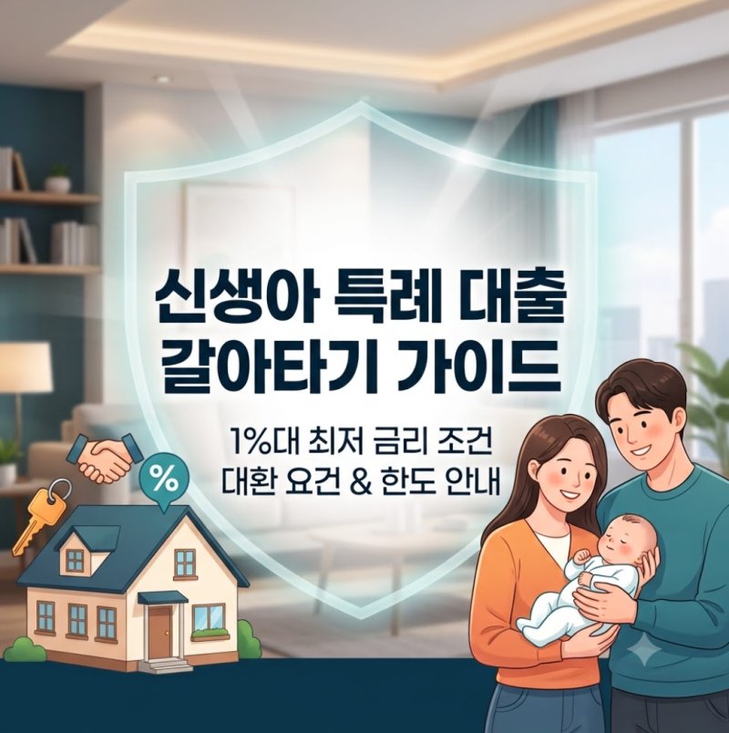 신생아 특례 대출 갈아타기 가이드: 1%대 금리 조건, 대환 요건, 신청 한도 안내