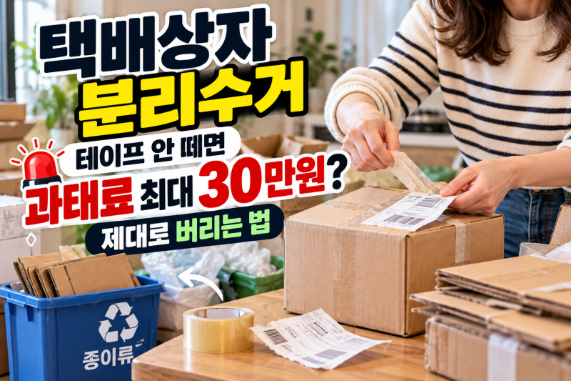 택배상자 분리수거, 테이프 안 떼면 과태료 30만원? 명절 쓰레기 버리는 법