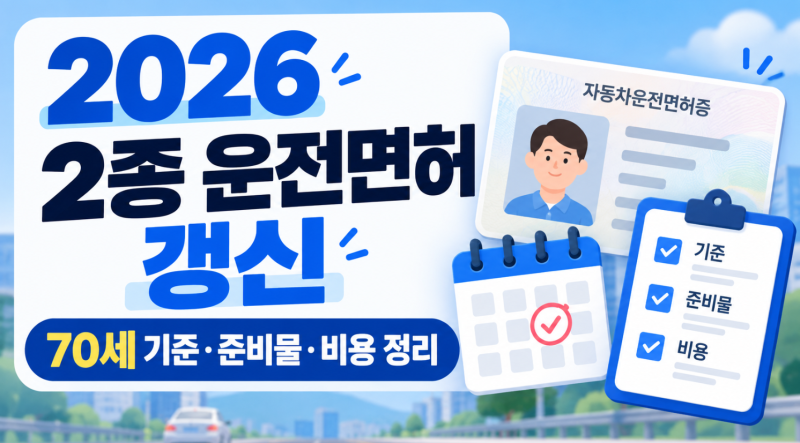 2026 2종 운전면허 갱신｜70세 기준·준비물·비용 정리