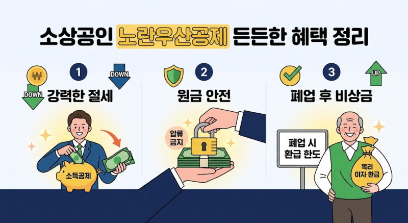 소상공인 노란우산공제 가입 혜택과 폐업 시 원금 환급 소득공제 한도