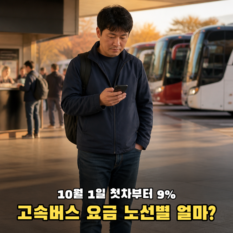고속버스 요금 인상 노선별 얼마? 10월 1일 첫차부터 9%