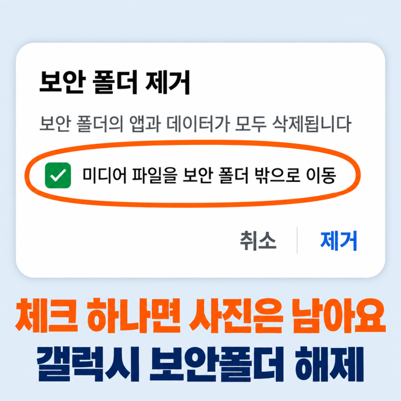 갤럭시 보안폴더 해제하면 사진도 지워질까? 제거 전 옮길 것