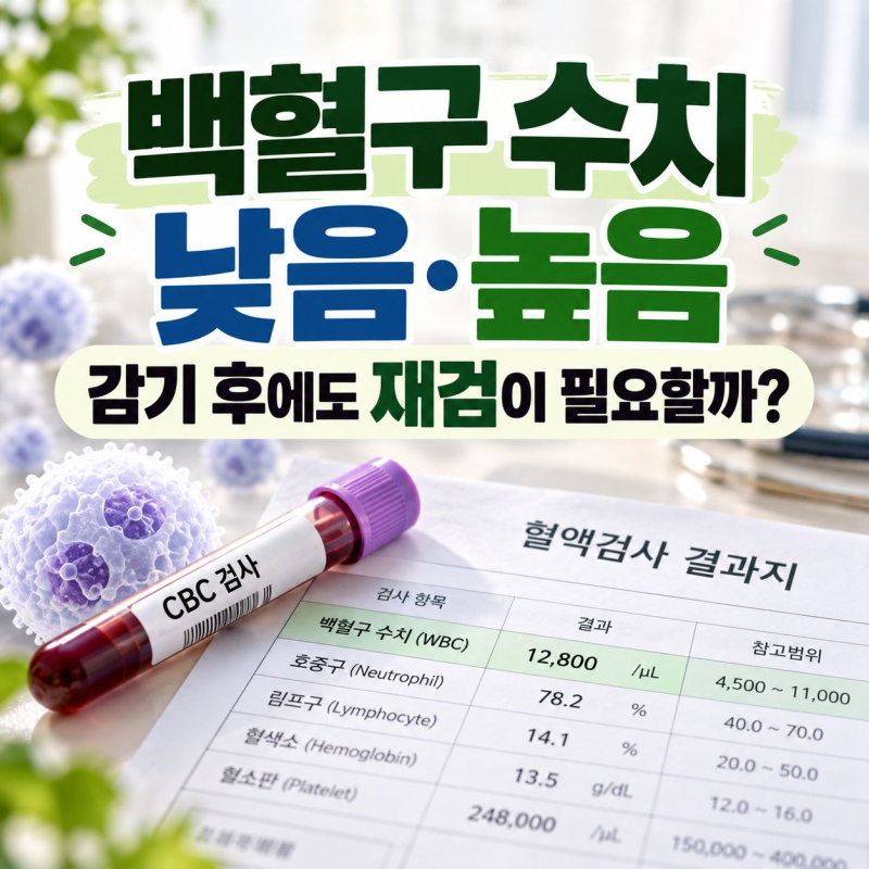 백혈구 수치 낮음·높음, 감기 후에도 재검이 필요할까?