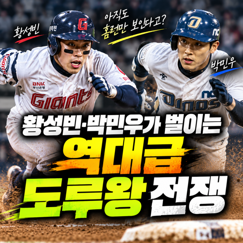아직도 홈런만 보인다고? 황성빈·박민우가 벌이는 역대급 '도루왕 전쟁'