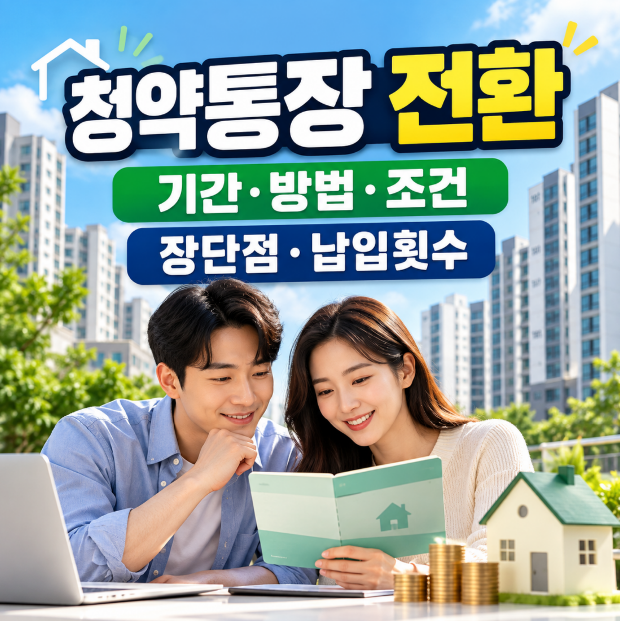 청약통장 전환 기간 및 방법, 조건, 장단점과 납입횟수 정리