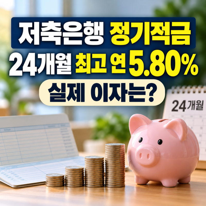 저축은행 정기적금 금리 비교, 24개월 최고 연 5.80%…월 10만 원 넣으면 이자는?