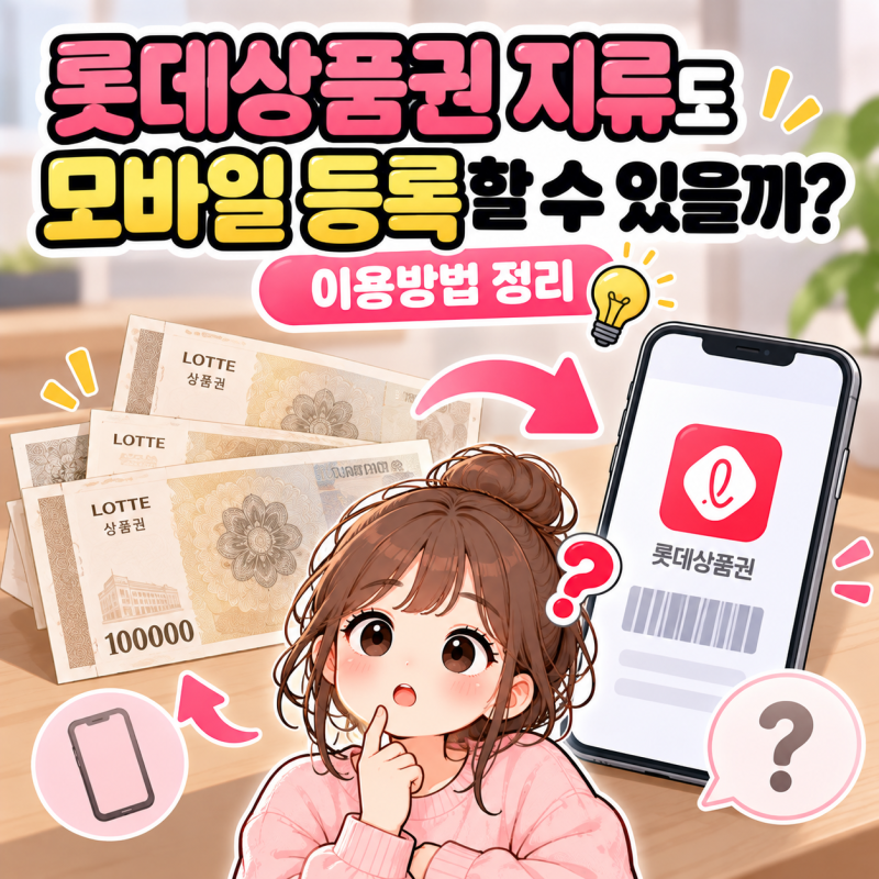 롯데상품권 지류도 모바일 등록할 수 있을까? 이용방법 정리