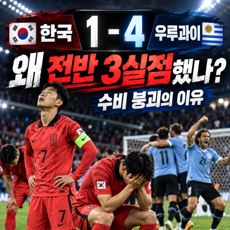 한국은 왜 우루과이에 1-4로 무너졌나? 전반 3실점의 진짜 이유