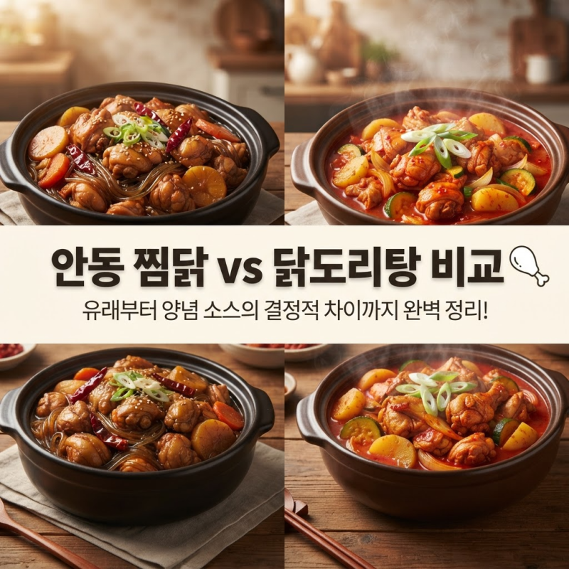 안동 찜닭 vs 닭도리탕 양념과 유래 비교 차이점 총정리 (2026)
