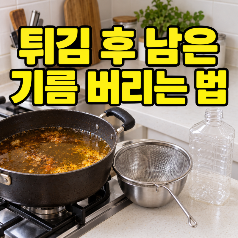 튀김 후 남은 기름 버리는 법｜많은 양도 응고제·밀가루·수거함으로 처리할 수 있을까요?