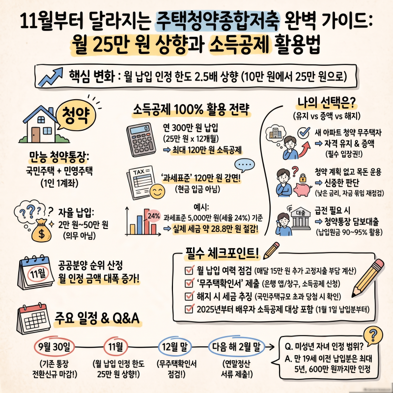 주택청약종합저축 소득공제 120만 원, 통장에 꽂히는 돈 아닙니다