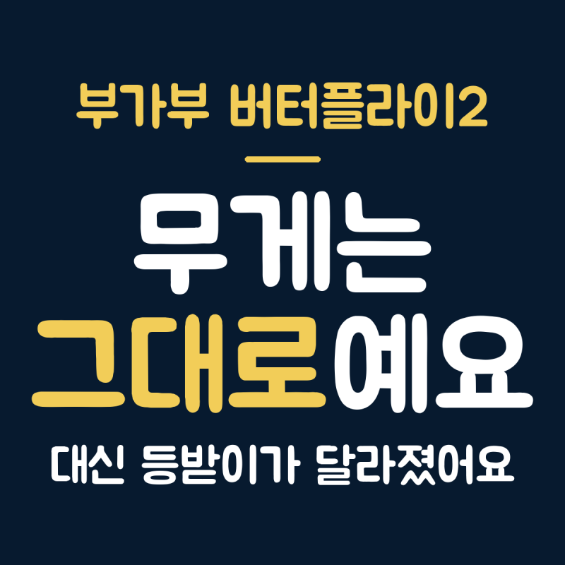 부가부 버터플라이2 스펙 총정리, 7.3kg 기내반입과 1세대 차이 4가지