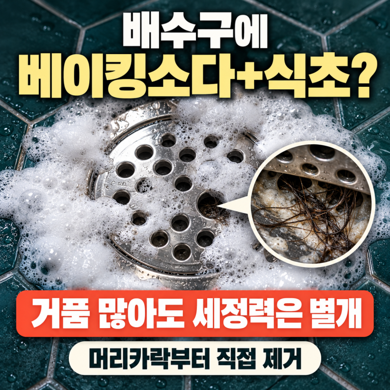 욕실 배수구 베이킹소다 식초 같이 써도 될까? 청소방법 알아보기