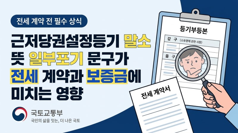근저당권설정등기 말소 뜻 일부포기 문구가 전세 계약과 보증금에 미치는 영향