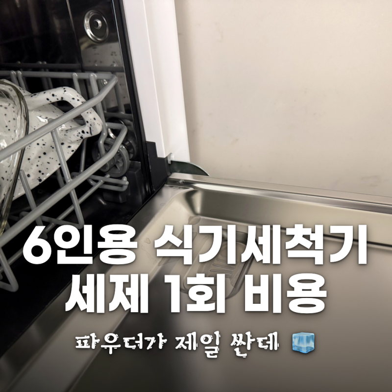 6인용 식기세척기 세제 비교 | 1회 비용 계산해보니 파우더가 제일 싼데, 제 식세기엔 못 넣더....