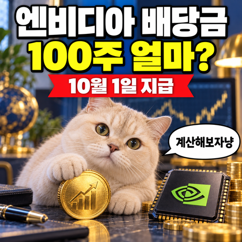 엔비디아 배당금 100주 얼마? 10월 지급일과 세후 금액